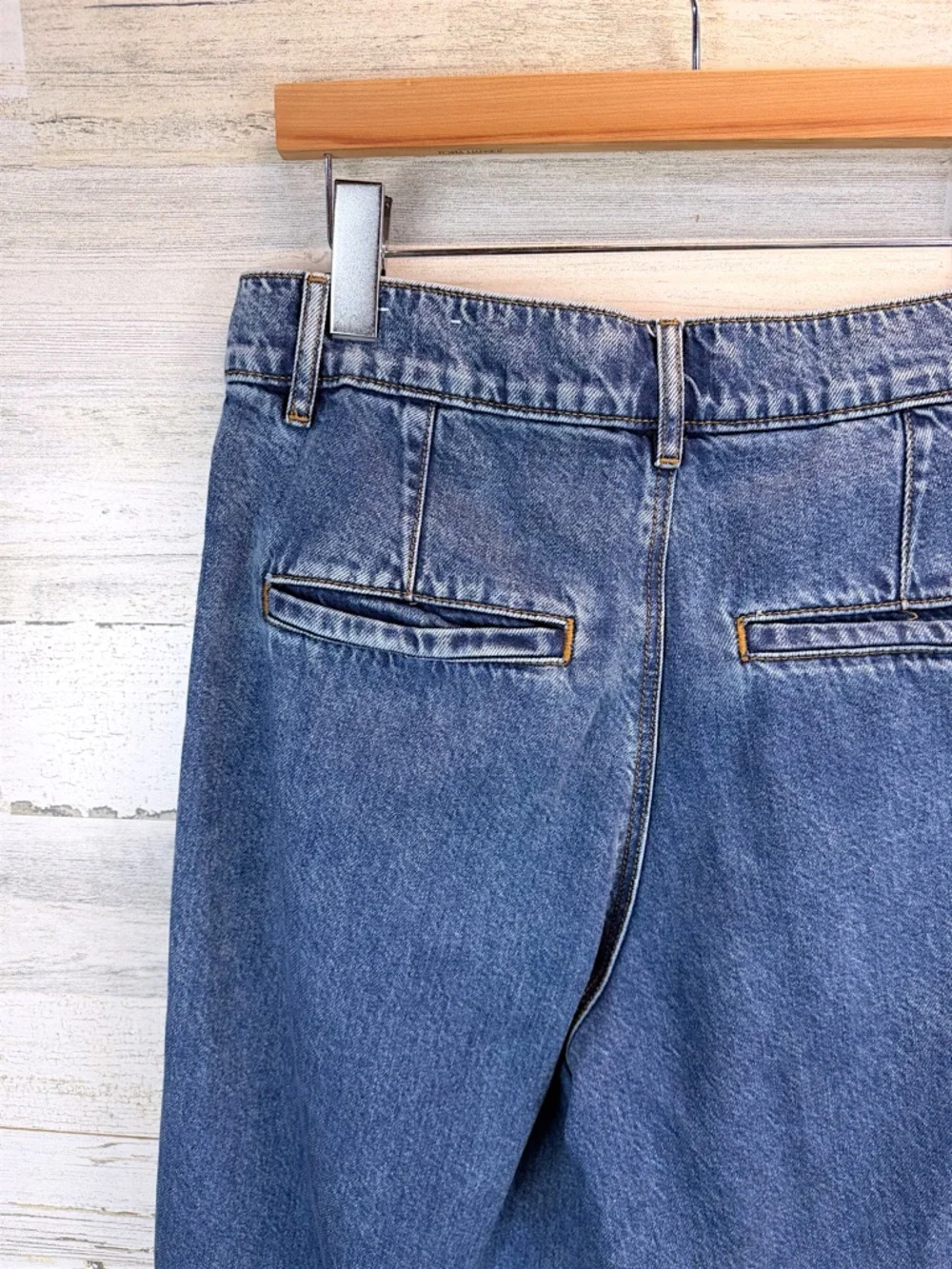 LOFT Wide Leg Jeans High Rise Trouser Denim Sz 8 Y2K Coastal Chic Casual - Picture 9 of 13
